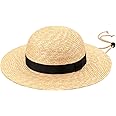 (田中帽子) Roger (ロジャー) 麦わら つば広丸型ハット (麦わら帽子 メンズ ストロー 紫外線 uv 対策 日焼け防止 日よけ 春日部 ギフト 誕生日 男性 女性 父の日プレゼント 人気商品 日本製 ）UK-H105
