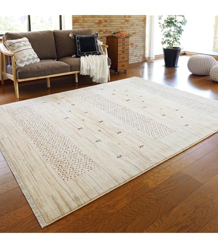 Amazon | ラグマット 190×190 2畳 洗える ギャッベ ギャベ フランネル