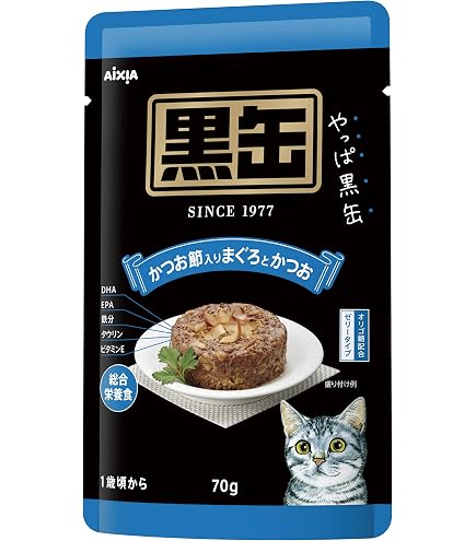 Amazon.co.jp: 黒缶 パウチ グレインフリー まぐろとかつお 総合栄養食