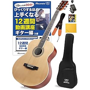 Naupaka アコースティックギター 初心者 セット 【びっくりするほど上手になる12週間動画講座ギター編つき】 フォ…