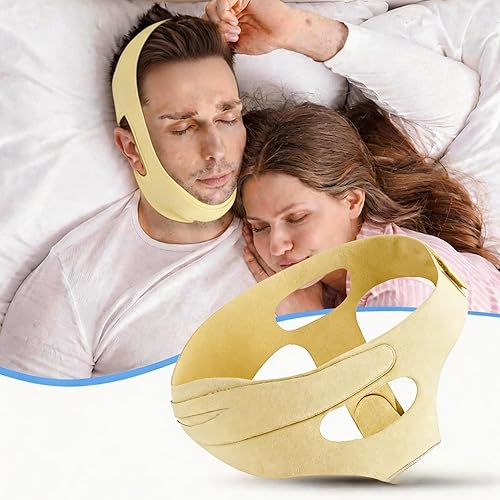 Nobetta いびき防止グッズ 顎固定サポーター 口呼吸対策 いびき防止バンド 通気性 快眠グッズ 健康グッズ 睡眠時無呼吸症候群 いびき効果 ある男女兼用 肌にやさしい生地 洗濯可能 （黄色）
