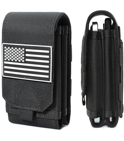 Cintura Donna Vera Pelle Fondina Marsupio Verticale Per Cintura - Custodia Con Clip Per Cellulare, Taglie S-L, Nera Cuoio Cintura - Foto 10