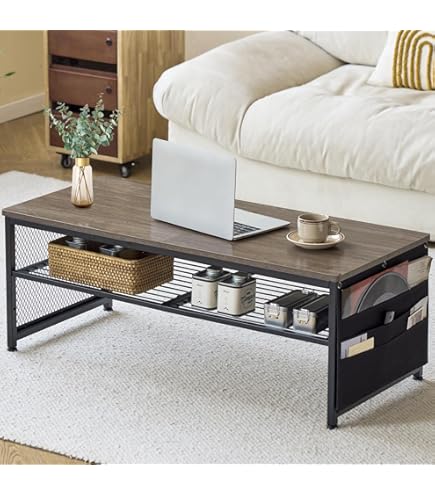 【IKEA】HOL ホール・リビングテーブル 収納付き・アカシア材(美品) HOL ホール リビングテーブル 収納付き, アカシア材, 98x50 cm