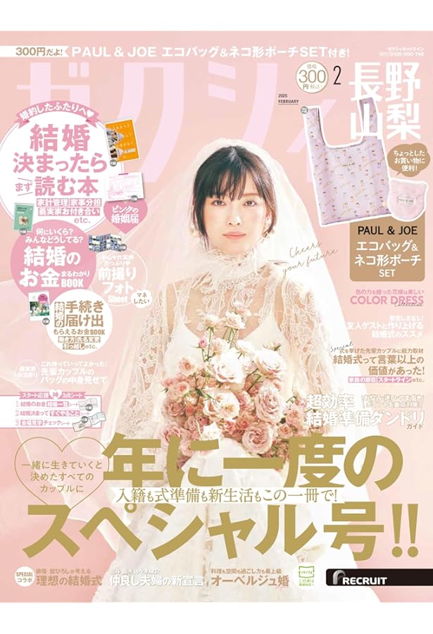 プリティーンシックスベスコレ2雑誌３冊セット ゼクシィ東海 2025年 2月号 【特別付録】PAUL & JOE エコバッグ＆ネコ