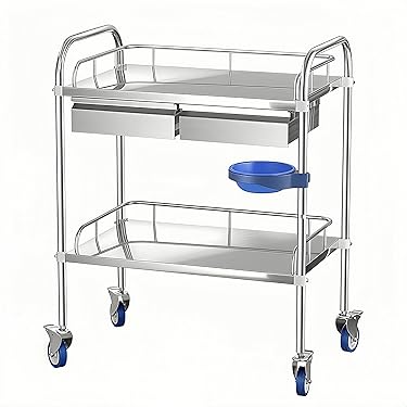 【A64】医療用ワゴン　ワゴン　ラック　3段　キャスター付　汚れ物バケツ付 Amazon.co.jp 売れ筋ランキング: 回診車・ワゴン の中で最も人気のある
