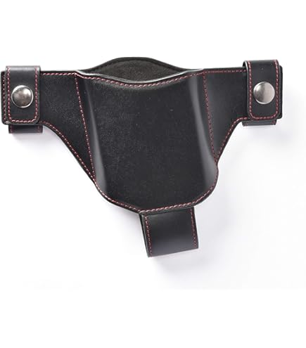 Amazon | スマホ専用本革製ホルスター(右用)ブラック(赤ステッチ