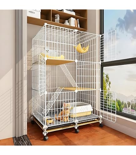 Amazon.co.jp: BTYJLEBE 猫 ケージ 3段 【梯子付き】 多頭飼い