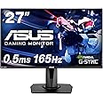 【Amazon.co.jp限定】ASUSゲーミングモニター 27インチ FHD 1080p VG278QR-J 0.5ms 165Hz スリムベゼル G-SYNC Compatible FreeSync HDMI DP DVI 高さ調整 縦横回転 3