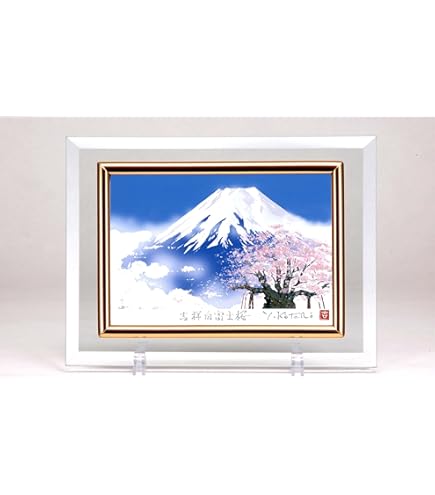 Amazon.co.jp: 11479 徳田春邦 油絵額F6 「赤富士」 : ホーム＆キッチン