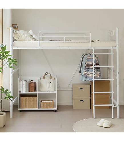 Amazon｜【高さ140m】ロフトベッド シングル パイプベッド 高さ140cm