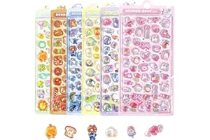 【6枚セット】ぷくぷくシール ぷっくりシール ボンボンドロップ プクプク 3D 立体ふわふわ質感 かわいい 女の子 可愛 手帳・ノート・封筒装飾用 長期保存にも耐える