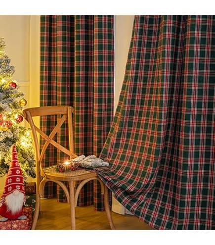 Amazon｜ArtOFabric チェック柄ポリエステルギンガムカーテンパネル(2