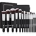 DUcare Makeup Brushes Set of 15 with PU Storage Pouch, Natural Bristle, Eyeshadow Set, Makeup Brushes, Professional Makeup Brushes, Portable, Professional