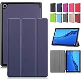 Duanr Huawei MediaPad M5 lite BAH2-L09/BAH2-W19 10.1インチ 専用ケース カバー スタンド機能 三つ折り 折り畳み 衝撃吸収 耐衝撃 タブレットケース