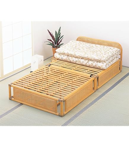 Amazon｜【今枝商店】籐 ラタン すのこベッド 枕付き シングル AMZY906