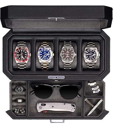 Fossil Vanity Case Watch Box, Men's Black, Black, Free Size