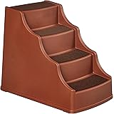 Amazonベーシック ペット階段 滑り止め付 犬猫用 4ステップ 62×42.01×51cm ココア