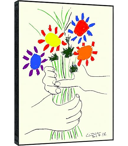 Amazon.co.jp: パブロ・ピカソ 「花束を持つ手」ポスター アートパネル