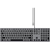 Satechi スリム W3 USB-C 有線 バックライト キーボード US配列 テンキー付き (MacBook Pro, iMac, Mac Mini, iPad Pro 以降など対応) (3ゾーン)