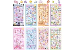 Chisafly ぷくぷくシール ぷくぷく ぷっくりシール 立体 かわいい 8枚セット ごほうび キラキラ 韓国 子供 大容量 スマホケース 手帳 diy 贈り物 (タイプA)