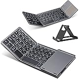 Ewin 新型 ワイヤレス Bluetooth キーボード 折りたたみ キーボード 日本語配列 タッチパッド搭載 かな入力可能 3台デイバイス登録 ワンタッチ切替接続 Windows Mac iOS Andriod対応 Type-C充電式 ブルートゥ