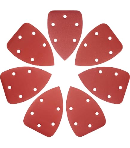 24-Pack Detail Sander Sandpaper – 60/80/120/240 Grit Mixed, 11-Hole Mouse Pads Compatible With Skil, WEN, Ryobi, Dremel, And 6-Hole Sanders