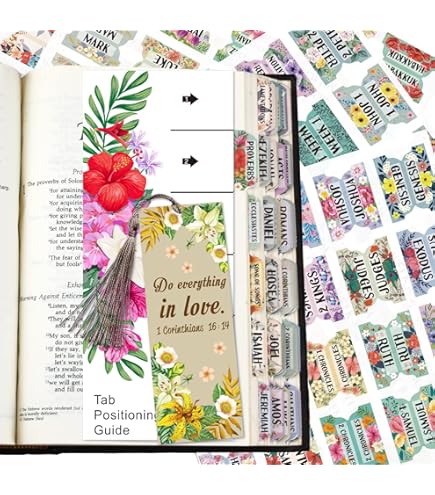 Bible Tabs Set - 90 Index Tabs For Old & New Testament + 24 Blank Tabs - Personalized Bible Journaling Supplies