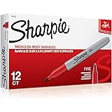 SHARPIE 30001 Permanent Markers, Fine Point, Black, 12 Count : Sharpie ...