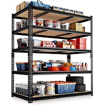 Amazon｜HOKEEPER スチールラック 5段 耐荷重1350kg 幅90×奥行40×高さ