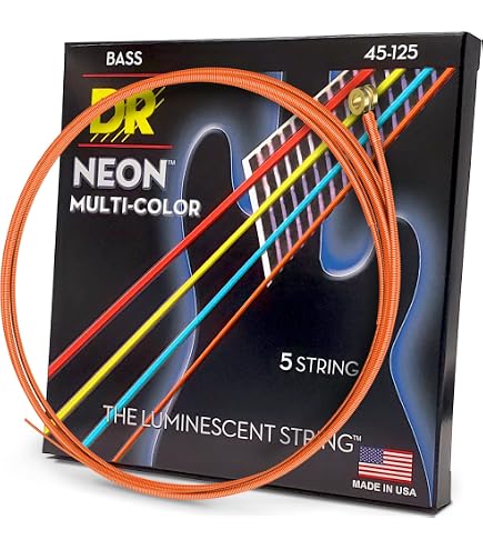 Amazon | DR-NGB545/Medium 5 String/NEON GREEN/エレキベース弦