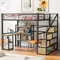 ロフトベッド デスク スチールネット付き ニトリ スチールハイベッド+棚付きデスクセット(HB02 BK