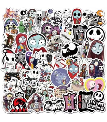 ナイトメアー・ビフォア・クリスマス　ノートカードステッカージャック・スケリントン ナイトメアービフォアクリスマス ジャックステッカーシール - BANDIT