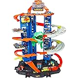 Hot Wheels City Robo T-Rex Ultimate Garage Multi-Level Multi-Play Mode Stores 100 Plus 1:64 Scale Cars, for Kids 3 and Older