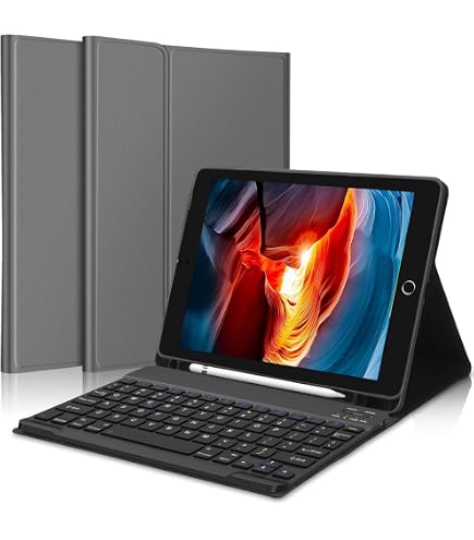 Amazon.co.jp: iPad 6/5/Air2 キーボードケース Apple Pencil 上部ペン