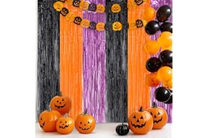 Kesote ハロウィン 飾り キラキラカーテン 【3色セット】 装飾 タッセルカーテン 飾り付け パーティー イベント 祭り デコレーション オーナメント