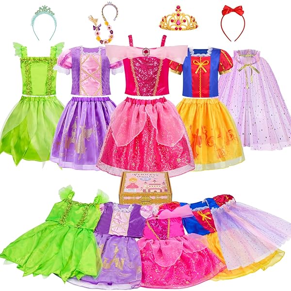 Expressions Toddler Girls Kids 4 Pack Dress Up Royalty Shoes with Heels Set  in Carrying Bag
