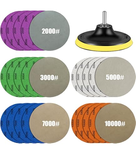 3 Inch Sanding Disc Kit - Grit 40-70000, Wet/Dry, With 1/4" Shank Backer Plate & Foam Pad For Drill Rotary Tool - View #11