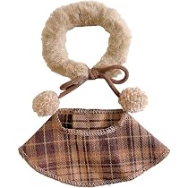【2点セット】10-14cm ぬい用　着ぐるみ　ぬい服　くま　チェック　ブラウン Amazon.co.jp: 10cm ぬい服 チェック柄のファー付きケープ ブラウン