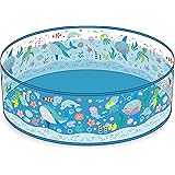 ビニール プール 空気入れ不要 パッと広げてホームプール ガーデンプール 折り畳み 子ども 子供用 ベビー ベランダ 犬 ペット用 水遊び ((海の生き物)122×25cm)