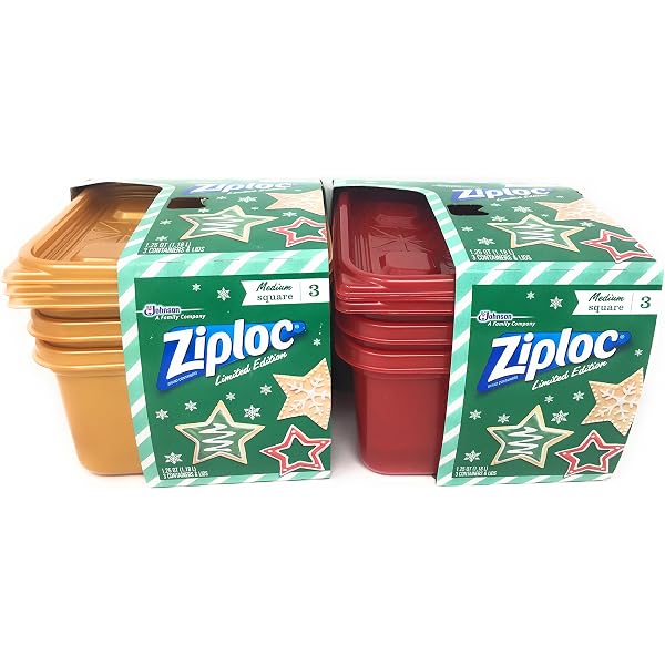 Amazon ジップロック 限定版 クリスマスコンテナ レッド ゴールド Ziploc ホーム キッチン 通販