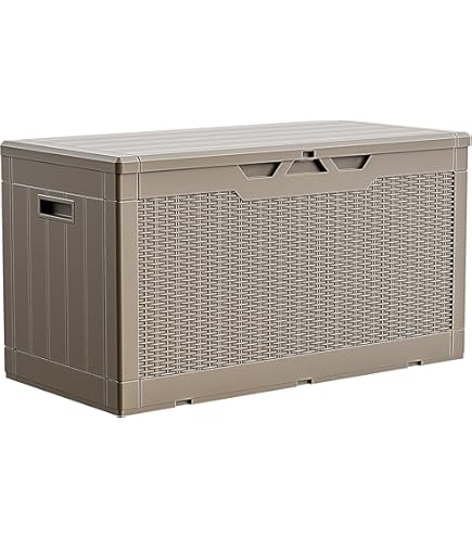 【380L 幅123*奥行55*高62cm】戸外収納庫 収納ボックス 防水 小型 屋外収納ボックス 380L 大容量 戸外収納庫 木目調 ベンチ 防水 鍵穴