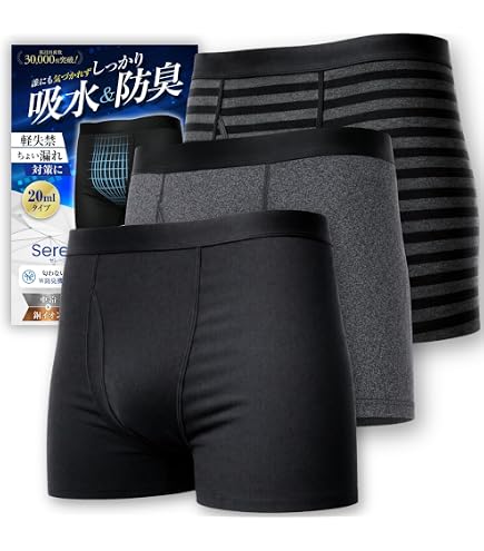 Amazon | [Sereni] 【皮膚科医監修】 尿漏れパンツ 男性用 20ml 前閉じ