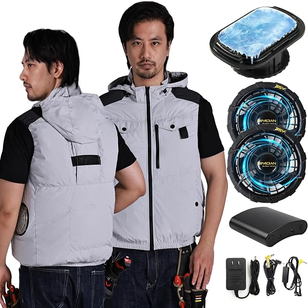 Amazon.co.jp: [MIDIAN] 空調作業服 ベスト 32V ペルチェ・冷風機接続