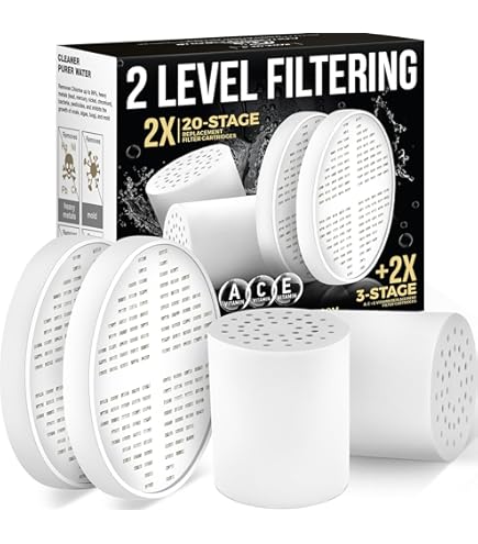 AquaHomeGroup Hard Water Shower Head Filter (2 Cartridges Included) – High-Pressure Water Softener For Limescale & Residue Reduction – 5 Stage Filtration With Resin, Carbon & KDF – Universal Fit - View #14