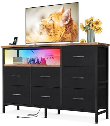 Amazon｜AODK チェスト タンス 収納チェスト 3段8杯 幅132cm リビング