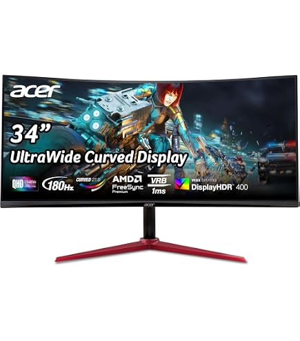 Amazon.co.jp: Acer Nitro 34インチ QHD 3440 x 1440 1500R カーブ PC