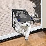 PETLESO ペットドア 網戸用 猫 網戸 小犬猫出入り口 網戸 猫ドア 犬用扉 取付簡単 マグネット式開閉 24cm×29cm (猫，小型犬用)