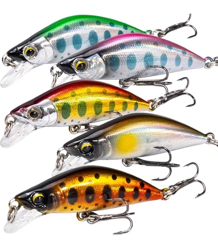Amazon.co.jp: AYTJT 釣り 渓流 小型のシンキングミノー 5色