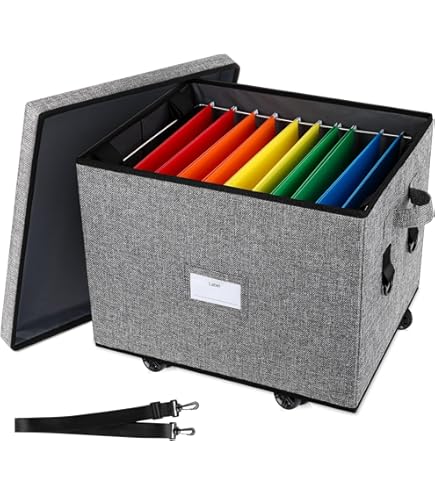 URFORESTIC Seagrass File Storage Box Organizer | Collapsible Letter Size Hanging File Box Organizers With Lid | Decorative Seagrass Filing & Storage - View #4