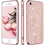 BENTOBEN iPhone 8ケース iPhone 7ケース キラキラ iphone 8 case iphone7 カバー アイフォン8/7 用 薄型 軽量 指紋防止 一体型 人気 オシャレ キラキラ輝かピンク 大人気デザイン 女性 かわいい きれい 軽量型 高級レザー付き 傷つけ防止 ワイヤレス充電に影響なし大好物 彼女プレゼント(ローズゴールド) (iPhone7/8, K195-ロースゴールド)